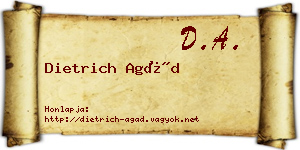 Dietrich Agád névjegykártya